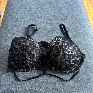 38D La Senza black leopard lace Demi bra